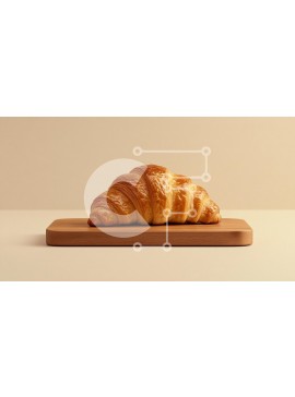 Σετ των 2 Intra Συλλεκτικό Ξύλινο Παζλ Plywood  4mm - Χρυσό κρουασάν σε ξύλινη σανίδα κοπής Σε Ξύλινο Κουτί - Διαστάσεις: 10x10 cm – 25 κομμάτια