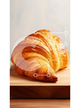 Intra Συλλεκτικό Ξύλινο Παζλ Plywood  4mm - Φρεσκοψημένο κρουασάν σε ξύλινη σανίδα Σε Ξύλινο Κουτί - Διαστάσεις: 10x10 cm – 25 κομμάτια