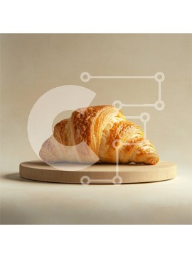 Σετ των 2 Intra Συλλεκτικό Ξύλινο Παζλ Plywood  4mm - Φρεσκοψημένο κρουασάν σε ξύλινη σανίδα Σε Ξύλινο Κουτί - Διαστάσεις: 10x10 cm – 25 κομμάτια