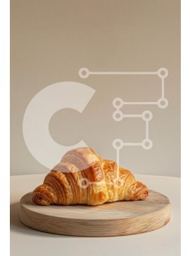 Σετ των 2 Intra Συλλεκτικό Ξύλινο Παζλ Plywood  4mm - Κρουασάν σε ξύλινη σανίδα Σε Ξύλινο Κουτί - Διαστάσεις: 10x10 cm – 25 κομμάτια