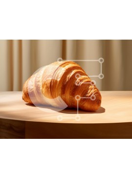 Σετ των 2 Intra Συλλεκτικό Ξύλινο Παζλ Plywood  4mm - Κρουασάν σε ξύλινη επιφάνεια Σε Ξύλινο Κουτί - Διαστάσεις: 10x10 cm – 25 κομμάτια