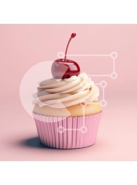 Σετ των 2 Intra Συλλεκτικό Ξύλινο Παζλ Plywood  4mm - Λαχταριστό cupcake με κεράσι από πάνω Σε Ξύλινο Κουτί - Διαστάσεις: 10x10 cm – 25 κομμάτια