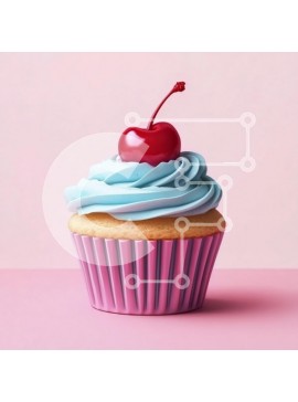 Σετ των 2 Intra Συλλεκτικό Ξύλινο Παζλ Plywood  4mm - Λαχταριστό Cupcake με Κεράσι Σε Ξύλινο Κουτί - Διαστάσεις: 10x10 cm – 25 κομμάτια