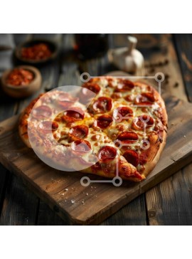 Σετ των 2 Intra Συλλεκτικό Ξύλινο Παζλ Plywood  4mm - Πίτσα Pepperoni σε σχήμα καρδιάς Σε Ξύλινο Κουτί - Διαστάσεις: 10x10 cm – 25 κομμάτια
