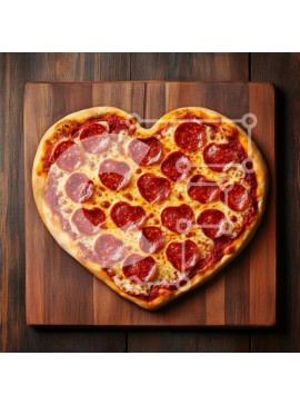 Σετ των 2 Intra Συλλεκτικό Ξύλινο Παζλ Plywood  4mm - Πίτσα σε σχήμα καρδιάς με πεπερόνι Σε Ξύλινο Κουτί - Διαστάσεις: 10x10 cm – 25 κομμάτια