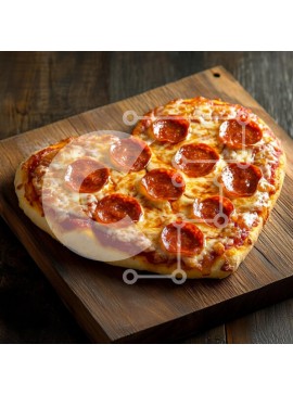 Σετ των 2 Intra Συλλεκτικό Ξύλινο Παζλ Plywood  4mm - Πίτσα Pepperoni σε σχήμα καρδιάς Σε Ξύλινο Κουτί - Διαστάσεις: 10x10 cm – 25 κομμάτια