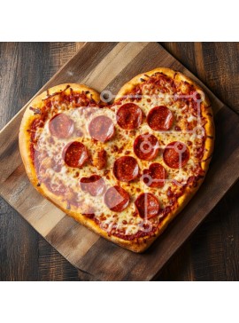 Σετ των 2 Intra Συλλεκτικό Ξύλινο Παζλ Plywood  4mm - Πίτσα σε σχήμα καρδιάς με πεπερόνι Σε Ξύλινο Κουτί - Διαστάσεις: 10x10 cm – 25 κομμάτια