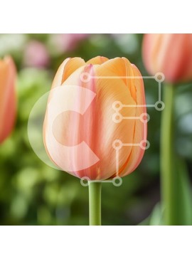 Intra Συλλεκτικό Ξύλινο Παζλ Plywood  4mm - Κοντινό πλάνο μιας πορτοκαλί τουλίπας στην άνθιση Σε Ξύλινο Κουτί - Διαστάσεις: 10x10 cm – 25 κομμάτια