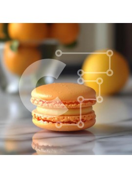 Σετ των 2 Intra Συλλεκτικό Ξύλινο Παζλ Plywood  4mm - Πορτοκαλί μακαρόν με πορτοκάλια στο φόντο Σε Ξύλινο Κουτί - Διαστάσεις: 10x10 cm – 25 κομμάτια