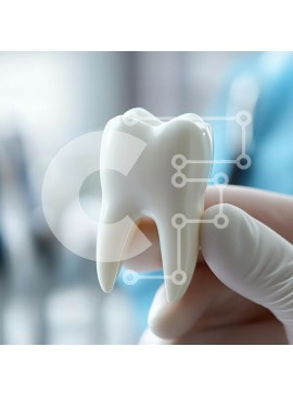 Intra Συλλεκτικό Ξύλινο Παζλ Plywood  4mm - Κοντινό πλάνο ενός ανθρώπινου δοντιού σε ένα οδοντιατρικό περιβάλλον Σε Ξύλινο Κουτί - Διαστάσεις Puzzle: 10x10 cm – 25 κομμάτια