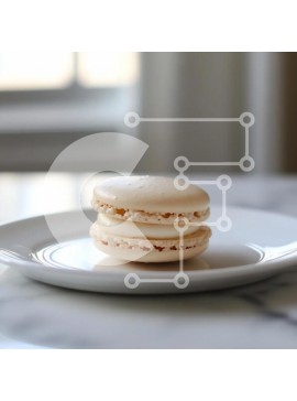 Σετ των 2 Intra Συλλεκτικό Ξύλινο Παζλ Plywood  4mm - Λεπτό μακαρόν σε λευκό πιάτο Σε Ξύλινο Κουτί - Διαστάσεις: 10x10 cm – 25 κομμάτια