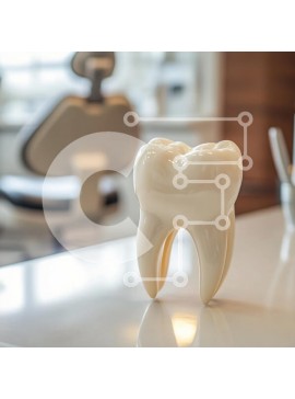 Intra Συλλεκτικό Ξύλινο Παζλ Plywood  4mm - Κεραμικό μοντέλο δοντιών σε Οδοντιατρείο Σε Ξύλινο Κουτί - Διαστάσεις Puzzle: 10x10 cm – 25 κομμάτια