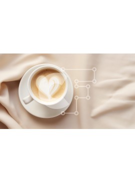 Σετ των 2 Intra Συλλεκτικό Ξύλινο Παζλ Plywood  4mm - Latte Art σε σχήμα καρδιάς σε λευκό κύπελλο Σε Ξύλινο Κουτί - Διαστάσεις: 10x10 cm – 25 κομμάτια