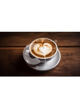 Σετ των 2 Intra Συλλεκτικό Ξύλινο Παζλ Plywood  4mm - Καπουτσίνο με Heart Latte Art σε ξύλινο τραπέζι Σε Ξύλινο Κουτί - Διαστάσεις: 10x10 cm – 25 κομμάτια