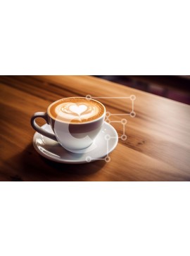 Σετ των 2 Intra Συλλεκτικό Ξύλινο Παζλ Plywood  4mm - Φλιτζάνι καφέ με Latte Art σε σχήμα καρδιάς σε ξύλινο τραπέζι Σε Ξύλινο Κουτί - Διαστάσεις: 10x10 cm – 25 κομμάτια