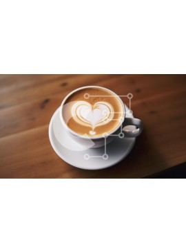 Σετ των 2 Intra Συλλεκτικό Ξύλινο Παζλ Plywood  4mm - Καφές Latte Art σε ξύλινο τραπέζι Σε Ξύλινο Κουτί - Διαστάσεις: 10x10 cm – 25 κομμάτια