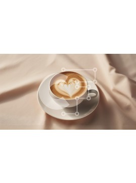 Σετ των 2 Intra Συλλεκτικό Ξύλινο Παζλ Plywood  4mm - Coffee Latte με αφρό καρδιάς σε ροζ ύφασμα Σε Ξύλινο Κουτί - Διαστάσεις: 10x10 cm – 25 κομμάτια