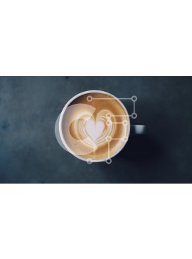 Σετ των 2 Intra Συλλεκτικό Ξύλινο Παζλ Plywood  4mm - Latte Art σε σχήμα καρδιάς σε λευκό κύπελλο Σε Ξύλινο Κουτί - Διαστάσεις: 10x10 cm – 25 κομμάτια