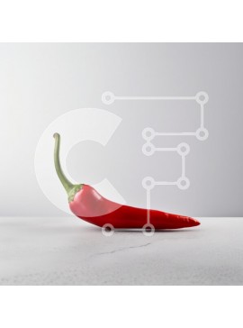 Σετ των 2 Intra Συλλεκτικό Ξύλινο Παζλ Plywood  4mm - Κόκκινο πιπέρι τσίλι σε λευκό πάγκο Σε Ξύλινο Κουτί - Διαστάσεις: 10x10 cm – 25 κομμάτια