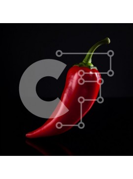 Σετ των 2 Intra Συλλεκτικό Ξύλινο Παζλ Plywood  4mm - Κόκκινο πιπέρι τσίλι σε σκούρο φόντο Σε Ξύλινο Κουτί - Διαστάσεις: 10x10 cm – 25 κομμάτια