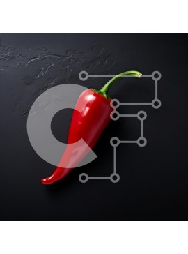 Σετ των 2 Intra Συλλεκτικό Ξύλινο Παζλ Plywood  4mm - Κόκκινο πιπέρι τσίλι σε σκούρο φόντο Σε Ξύλινο Κουτί - Διαστάσεις: 10x10 cm – 25 κομμάτια