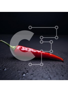 Σετ των 2 Intra Συλλεκτικό Ξύλινο Παζλ Plywood  4mm - Κοντινό πλάνο ενός κόκκινου πιπεριού τσίλι σε σκοτεινή επιφάνεια Σε Ξύλινο Κουτί - Διαστάσεις: 10x10 cm – 25 κομμάτια