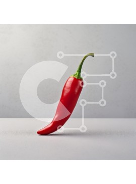 Σετ των 2 Intra Συλλεκτικό Ξύλινο Παζλ Plywood  4mm - Κόκκινο πιπέρι τσίλι σε γκρι φόντο Σε Ξύλινο Κουτί - Διαστάσεις: 10x10 cm – 25 κομμάτια