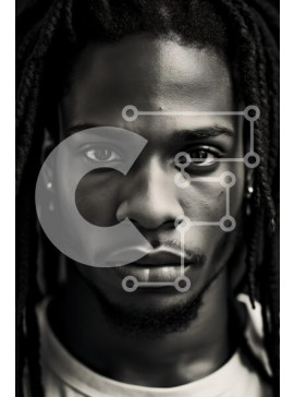 Intra Συλλεκτικό Ξύλινο Παζλ Plywood  4mm - Πορτρέτο ενός νεαρού άνδρα με Dreadlocks Σε Ξύλινο Κουτί - Διαστάσεις Puzzle: 10x10 cm – 25 κομμάτια