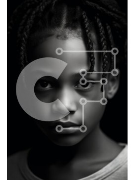 Intra Συλλεκτικό Ξύλινο Παζλ Plywood  4mm - Σοβαρό πορτρέτο παιδιού σε μονόχρωμο Σε Ξύλινο Κουτί - Διαστάσεις Puzzle: 10x10 cm – 25 κομμάτια