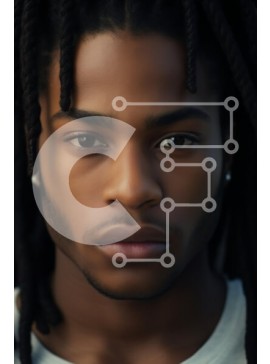 Intra Συλλεκτικό Ξύλινο Παζλ Plywood  4mm - Πορτρέτο ενός νεαρού άνδρα με Dreadlocks Σε Ξύλινο Κουτί - Διαστάσεις Puzzle: 10x10 cm – 25 κομμάτια