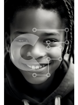 Intra Συλλεκτικό Ξύλινο Παζλ Plywood  4mm - Πορτρέτο χαμογελαστού αγοριού Σε Ξύλινο Κουτί - Διαστάσεις Puzzle: 10x10 cm – 25 κομμάτια