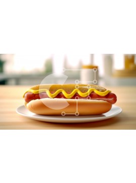 Σετ των 2 Intra Συλλεκτικό Ξύλινο Παζλ Plywood  4mm - Χοτ ντογκ με μουστάρδα σε ένα πιάτο Σε Ξύλινο Κουτί - Διαστάσεις: 10x10 cm – 25 κομμάτια