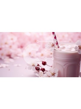 Σετ των 2 Intra Συλλεκτικό Ξύλινο Παζλ Plywood  4mm - Δροσιστικό ποτό που περιβάλλεται από άνθη κερασιάς Σε Ξύλινο Κουτί - Διαστάσεις: 10x10 cm – 25 κομμάτια