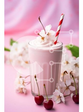 Σετ των 2 Intra Συλλεκτικό Ξύλινο Παζλ Plywood  4mm - Ροζ Smoothie με άνθη κερασιάς Σε Ξύλινο Κουτί - Διαστάσεις: 10x10 cm – 25 κομμάτια