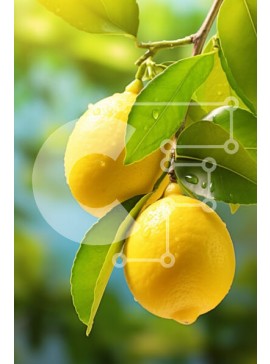 Σετ των 2 Intra Συλλεκτικό Ξύλινο Παζλ Plywood  4mm - Φρέσκα λεμόνια σε ένα κλαδί δέντρου Σε Ξύλινο Κουτί - Διαστάσεις: 10x10 cm – 25 κομμάτια