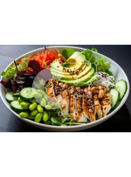 Σετ των 2 Intra Συλλεκτικό Ξύλινο Παζλ Plywood  4mm - Ζωντανή σαλατιέρα με ψητό κοτόπουλο και λαχανικά Σε Ξύλινο Κουτί - Διαστάσεις: 10x10 cm – 25 κομμάτια