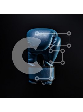 Intra Συλλεκτικό Ξύλινο Παζλ Plywood  4mm - Μπλε γάντι του μποξ σε μαύρο φόντο Σε Ξύλινο Κουτί - Διαστάσεις Puzzle: 10x10 cm – 25 κομμάτια