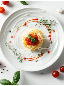 Σετ των 2 Intra Συλλεκτικό Ξύλινο Παζλ Plywood  4mm - Σπαγγέτι με σάλτσα ντομάτας και βασιλικό Σε Ξύλινο Κουτί - Διαστάσεις: 10x10 cm – 25 κομμάτια