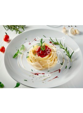 Σετ των 2 Intra Συλλεκτικό Ξύλινο Παζλ Plywood  4mm - Νόστιμα ζυμαρικά με σάλτσα ντομάτας και φρέσκα μυρωδικά Σε Ξύλινο Κουτί - Διαστάσεις: 10x10 cm – 25 κομμάτια