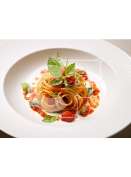 Σετ των 2 Intra Συλλεκτικό Ξύλινο Παζλ Plywood  4mm - Νόστιμο πιάτο ζυμαρικών με σάλτσα ντομάτας και βασιλικό Σε Ξύλινο Κουτί - Διαστάσεις: 10x10 cm – 25 κομμάτια