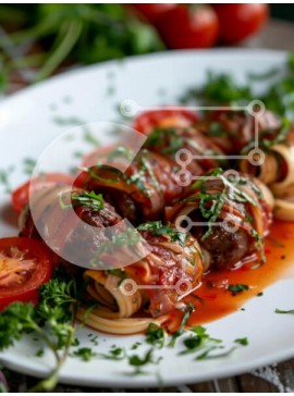 Σετ των 2 Intra Συλλεκτικό Ξύλινο Παζλ Plywood  4mm - Κεφτεδάκια τυλιγμένα σε ζυμαρικά με σάλτσα ντομάτας και φρέσκα μυρωδικά Σε Ξύλινο Κουτί - Διαστάσεις: 10x10 cm – 25 κομμάτια