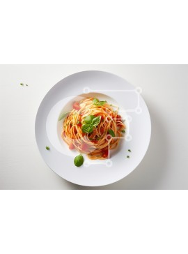 Σετ των 2 Intra Συλλεκτικό Ξύλινο Παζλ Plywood  4mm - Σπαγγέτι με σάλτσα ντομάτας και βασιλικό Σε Ξύλινο Κουτί - Διαστάσεις: 10x10 cm – 25 κομμάτια