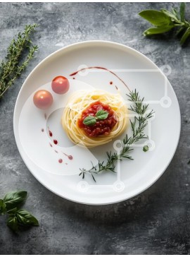 Σετ των 2 Intra Συλλεκτικό Ξύλινο Παζλ Plywood  4mm - Κομψό πιάτο σπαγγέτι με σάλτσα ντομάτας και γαρνιτούρες Σε Ξύλινο Κουτί - Διαστάσεις: 10x10 cm – 25 κομμάτια