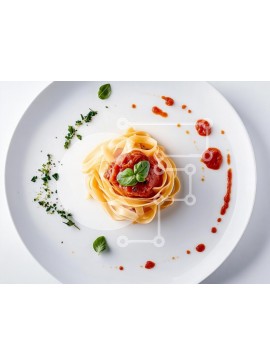 Σετ των 2 Intra Συλλεκτικό Ξύλινο Παζλ Plywood  4mm - Γκουρμέ φετουτσίνι με σάλτσα ντομάτας και βασιλικό Σε Ξύλινο Κουτί - Διαστάσεις: 10x10 cm – 25 κομμάτια