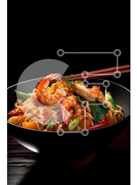 Σετ των 2 Intra Συλλεκτικό Ξύλινο Παζλ Plywood  4mm - Νουντλς γαρίδας με λαχανικά Σε Ξύλινο Κουτί - Διαστάσεις: 10x10 cm – 25 κομμάτια