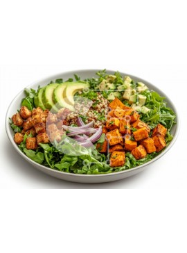 Σετ των 2 Intra Συλλεκτικό Ξύλινο Παζλ Plywood  4mm - Ζωντανή σαλάτα με τόφου, γλυκοπατάτες και αβοκάντο Σε Ξύλινο Κουτί - Διαστάσεις: 10x10 cm – 25 κομμάτια