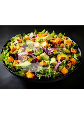 Σετ των 2 Intra Συλλεκτικό Ξύλινο Παζλ Plywood  4mm - Φρέσκια σαλάτα με γλυκοπατάτες και αβοκάντο Σε Ξύλινο Κουτί - Διαστάσεις: 10x10 cm – 25 κομμάτια