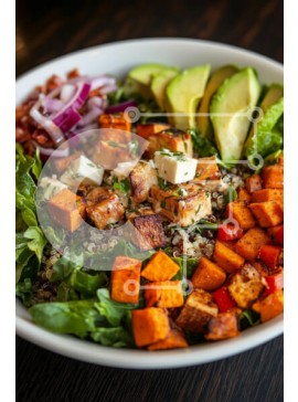 Σετ των 2 Intra Συλλεκτικό Ξύλινο Παζλ Plywood  4mm - Πολύχρωμη σαλατιέρα με κινόα και φρέσκα υλικά Σε Ξύλινο Κουτί - Διαστάσεις: 10x10 cm – 25 κομμάτια