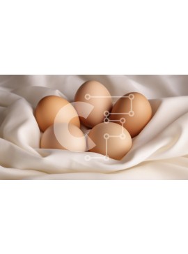 Σετ των 2 Intra Συλλεκτικό Ξύλινο Παζλ Plywood  4mm - Φωλιασμένα καφέ αυγά σε λευκό ύφασμα Σε Ξύλινο Κουτί - Διαστάσεις: 10x10 cm – 25 κομμάτια