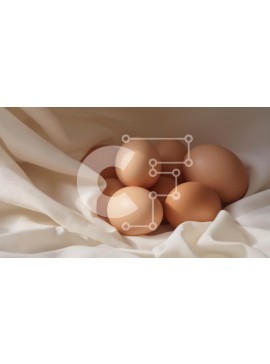 Σετ των 2 Intra Συλλεκτικό Ξύλινο Παζλ Plywood  4mm - Καφετιά αυγά σε λευκό ύφασμα Σε Ξύλινο Κουτί - Διαστάσεις: 10x10 cm – 25 κομμάτια